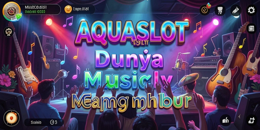 Screenshot gameplay AQUASLOT yang seru dan penuh musik.