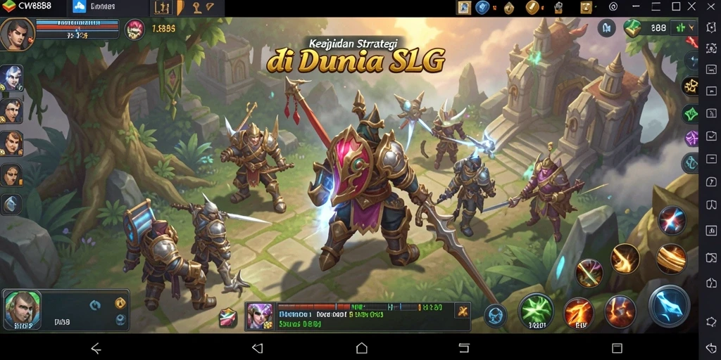 Tampilan gameplay menakjubkan dalam strategis pertempuran SLG.