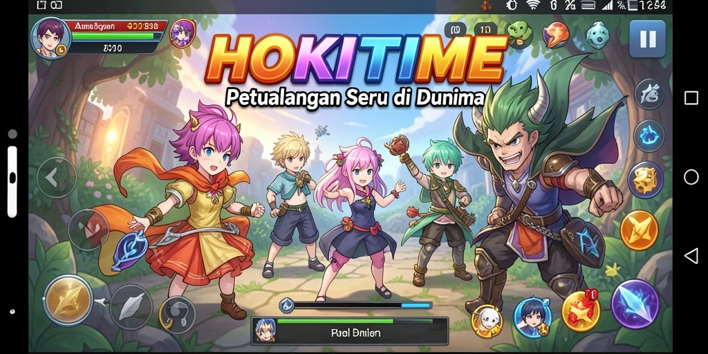 Tampilan gameplay seru dari HOKITIME dengan karakter anime yang menawan.