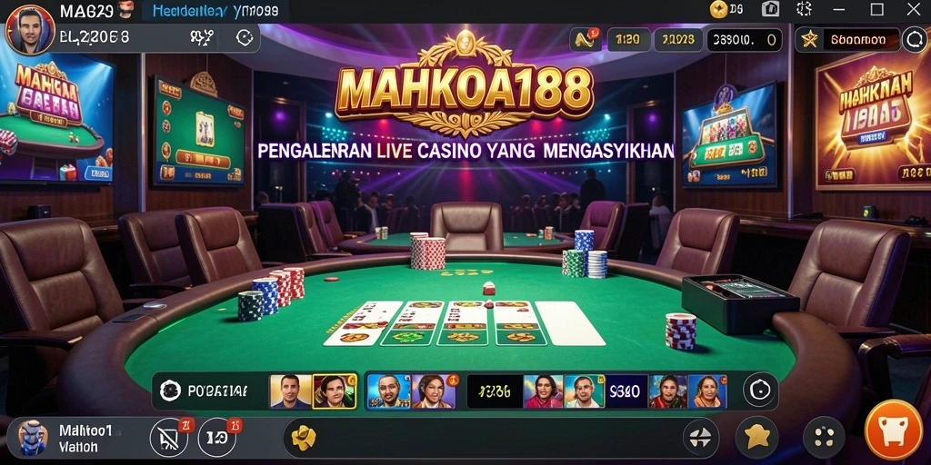 Tampilan gameplay Live Casino MAHKOTA188 dengan dealer profesional.