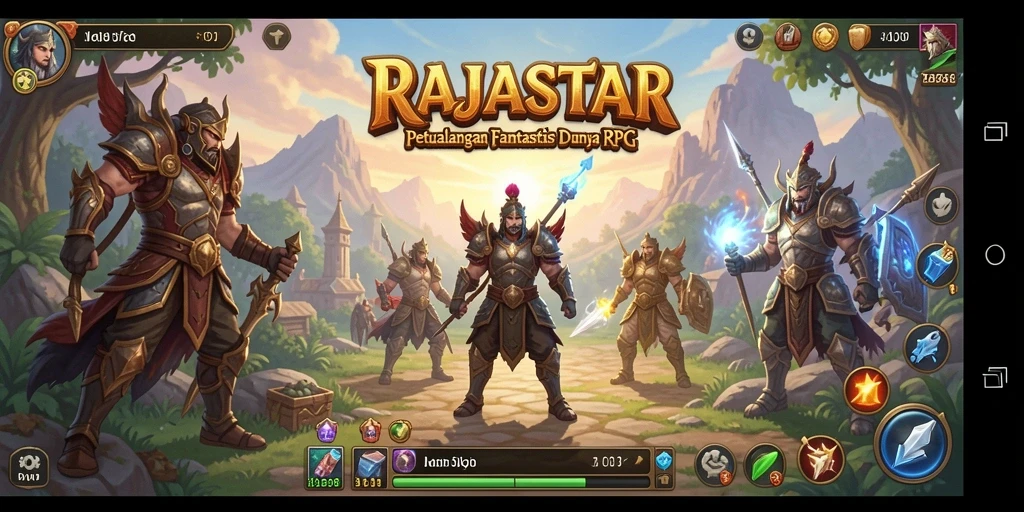 Tampilan gameplay seru dengan pertarungan epik di dunia RAJASTAR.