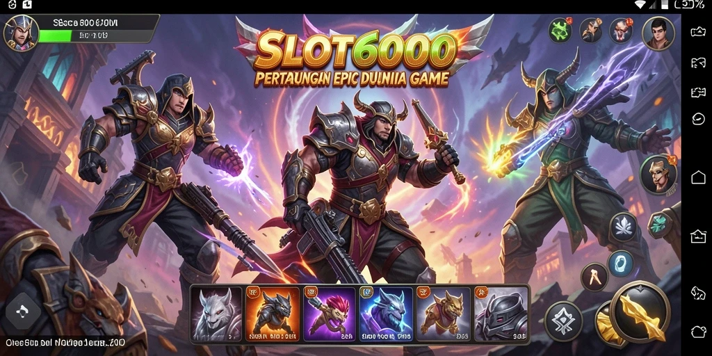 Tampilan aksi seru antara karakter dalam SLOT6000.