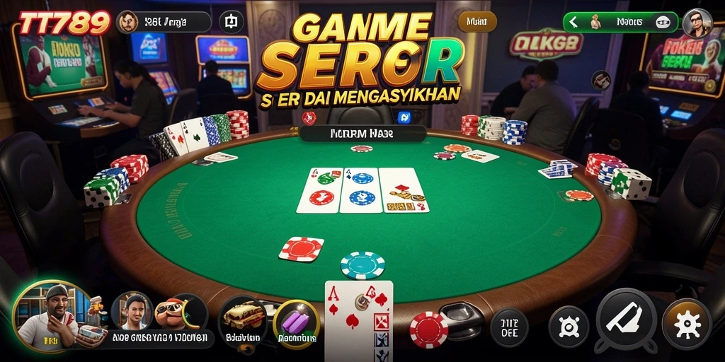 Tangkapan layar utama TT789 memperlihatkan aksi seru dalam permainan Poker.